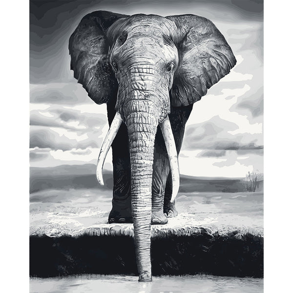 paint by numbers | Grey Elephant | animals easy elephants | FiguredArt