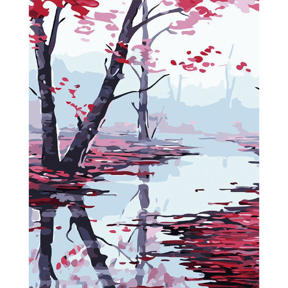 paint by numbers | Red Maple Leaves | easy landscapes | FiguredArt
