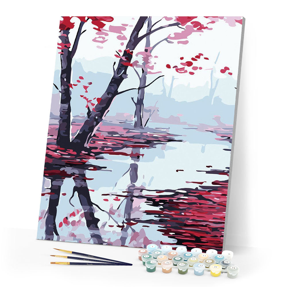 paint by numbers | Red Maple Leaves | easy landscapes | FiguredArt