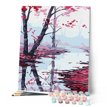 Load image into Gallery viewer, paint by numbers | Red Maple Leaves | easy landscapes | FiguredArt