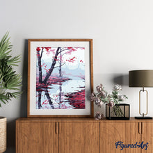 Load image into Gallery viewer, paint by numbers | Red Maple Leaves | easy landscapes | FiguredArt