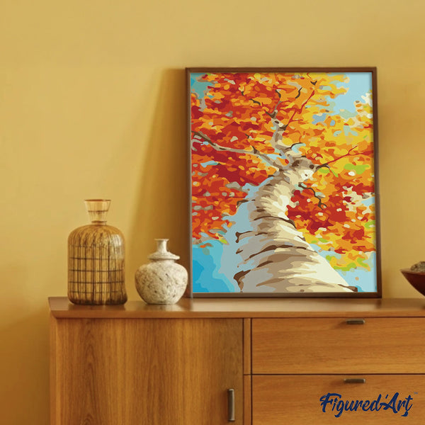 paint by numbers | Poplar In Autumn | easy landscapes | FiguredArt