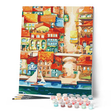 Load image into Gallery viewer, paint by numbers | Abstract Beachfront | cities intermediate | FiguredArt