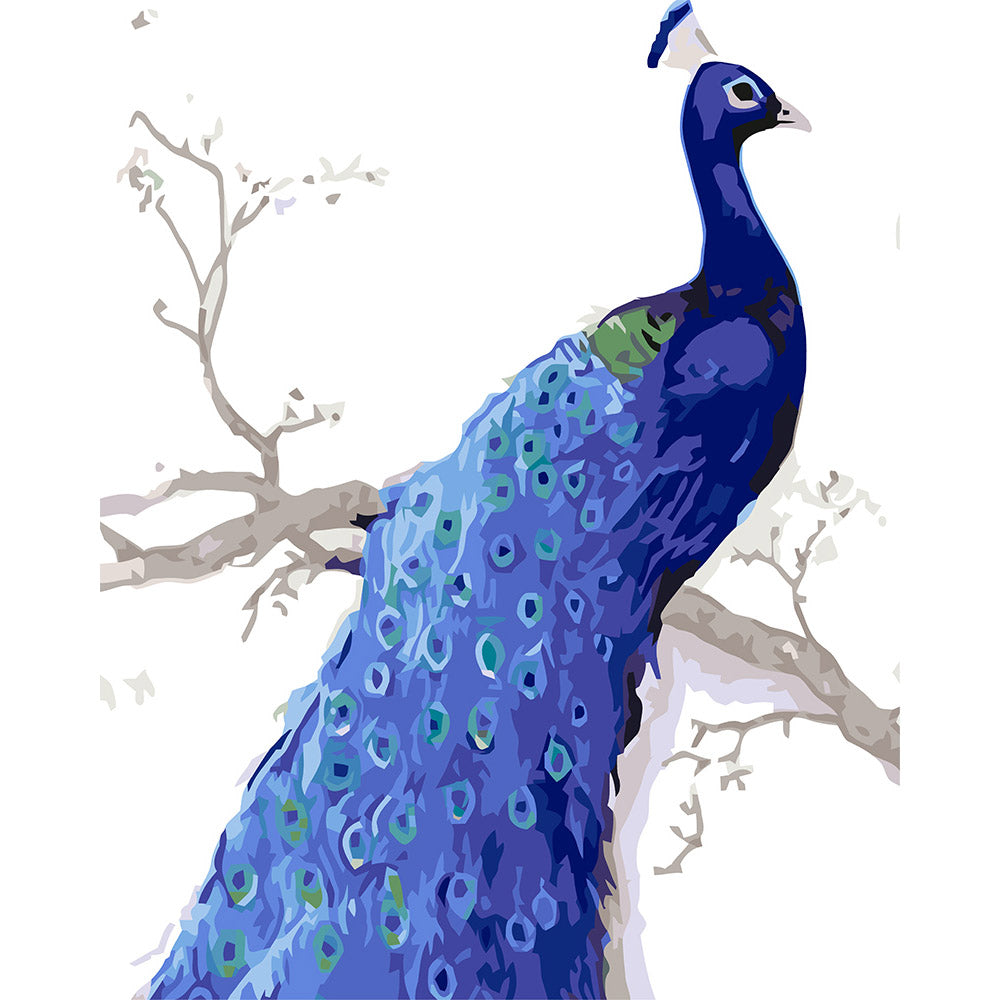 paint by numbers | Deep Blue Peacock | advanced animals peacocks | FiguredArt