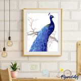 paint by numbers | Deep Blue Peacock | advanced animals peacocks | FiguredArt