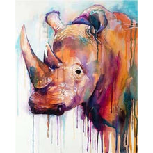 Load image into Gallery viewer, paint by numbers | Abstract Rhino | advanced animals rhinos | FiguredArt