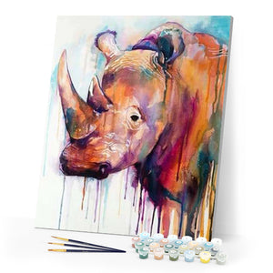 paint by numbers | Abstract Rhino | advanced animals rhinos | FiguredArt