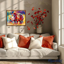 Load image into Gallery viewer, paint by numbers | Colorful Rhino | advanced animals Pop Art rhinos | FiguredArt