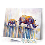 paint by numbers | Mother and Baby Rhino | advanced animals rhinos | FiguredArt