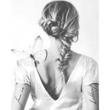 paint by numbers | Woman with Tattoos | butterflies intermediate portrait | FiguredArt