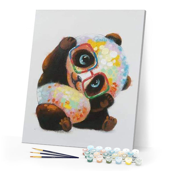 paint by numbers | Panda With Glasses | animals easy pandas | FiguredArt