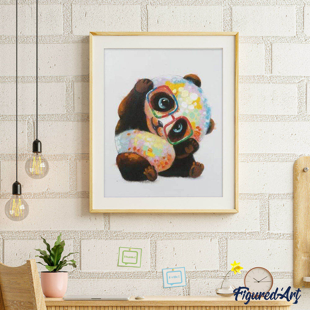 paint by numbers | Panda With Glasses | animals easy pandas | FiguredArt