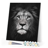 paint by numbers | Lion Head Black And White | advanced animals lions | FiguredArt