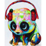 paint by numbers | Panda using Headphones | animals intermediate pandas | FiguredArt