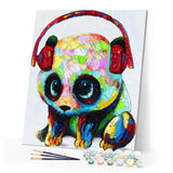 paint by numbers | Panda using Headphones | animals intermediate pandas | FiguredArt