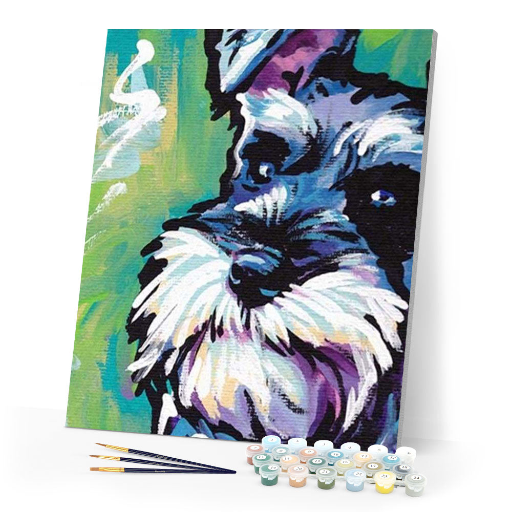 paint by numbers | Looking at a Dog | animals dogs intermediate | FiguredArt