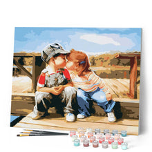 Load image into Gallery viewer, paint by numbers | First Kiss | intermediate romance | FiguredArt