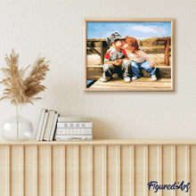 Load image into Gallery viewer, paint by numbers | First Kiss | intermediate romance | FiguredArt