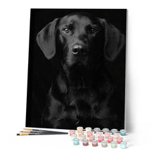 Load image into Gallery viewer, paint by numbers | Black Dog Portrait | advanced animals dogs | FiguredArt