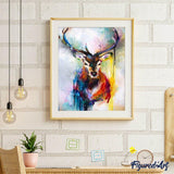 paint by numbers | Colorful Deer Watercolor Portrait | advanced animals deer | FiguredArt