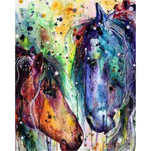 Load image into Gallery viewer, paint by numbers | Two horses Colors | advanced animals horses Pop Art | FiguredArt