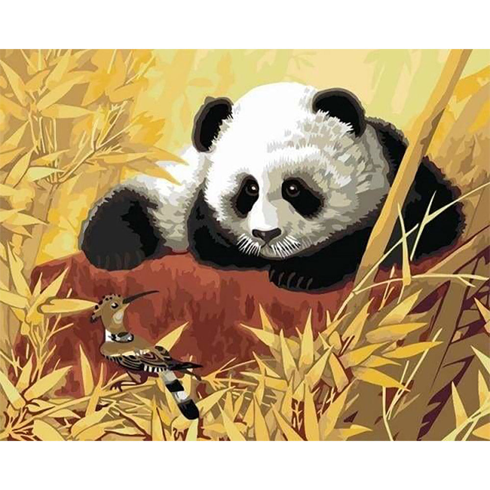 paint by numbers | Panda And Bird | animals birds easy pandas | FiguredArt