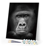paint by numbers | Gorilla Black And White | advanced animals monkeys | FiguredArt