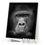 paint by numbers | Gorilla Black And White | advanced animals monkeys | FiguredArt