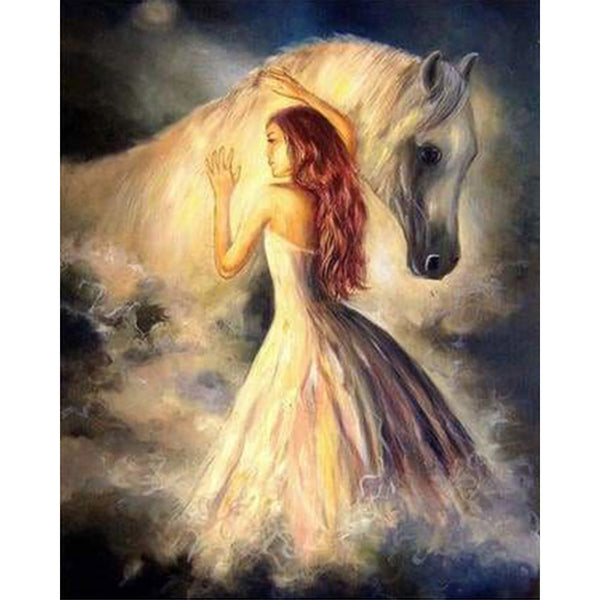 paint by numbers | Girl And Horse | advanced animals horses | FiguredArt