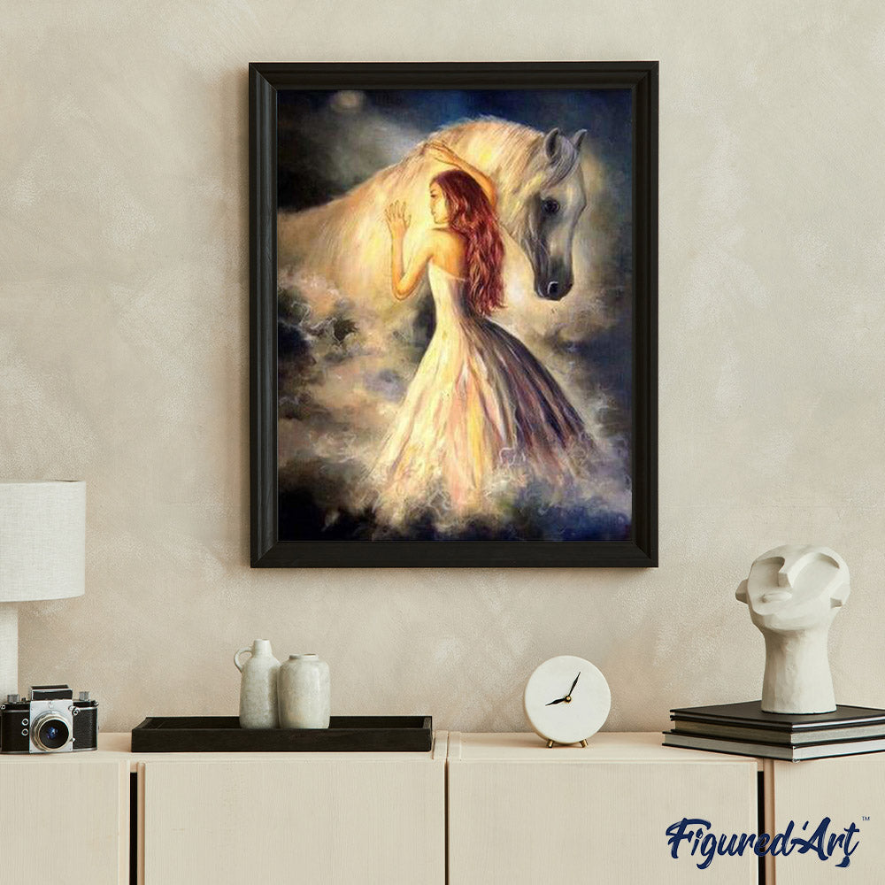 paint by numbers | Girl And Horse | advanced animals horses | FiguredArt