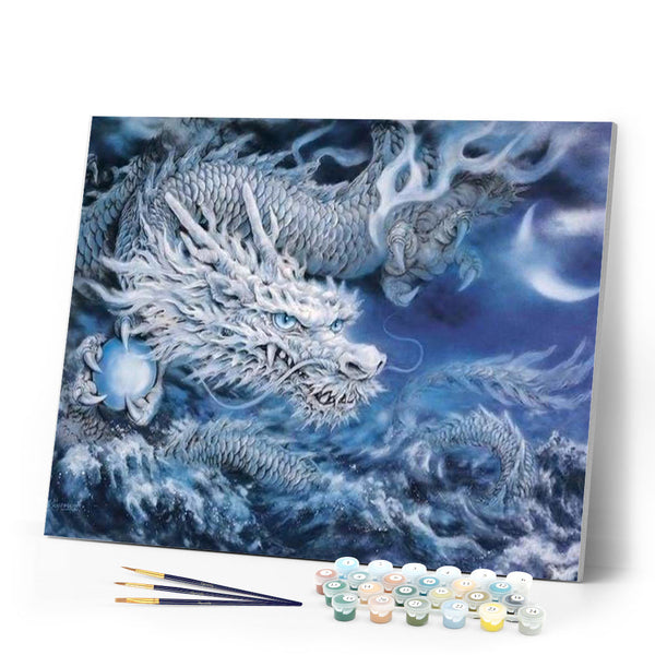 paint by numbers | Ice dragon | advanced animals dragons | FiguredArt