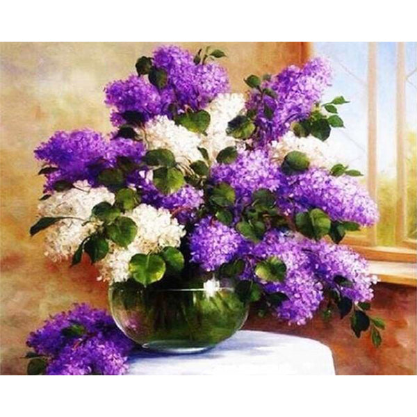 paint by numbers | Purple Vase with Flowers | advanced flowers | FiguredArt
