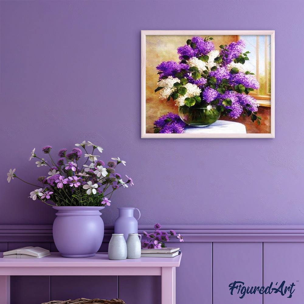 paint by numbers | Purple Vase with Flowers | advanced flowers | FiguredArt