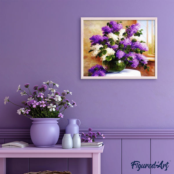 paint by numbers | Purple Vase with Flowers | advanced flowers | FiguredArt