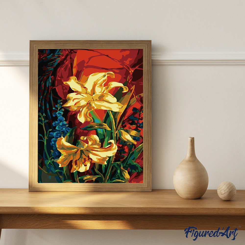 paint by numbers | Golden Lily | easy flowers | FiguredArt