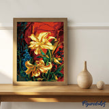 paint by numbers | Golden Lily | easy flowers | FiguredArt