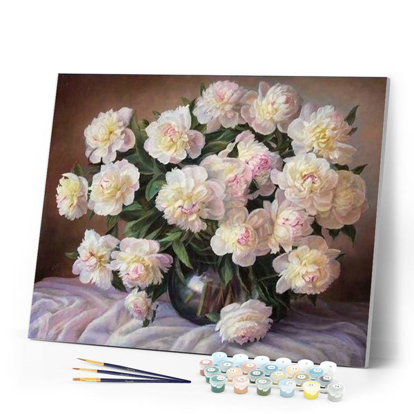 paint by numbers | Beautiful bouquet of White Flowers | flowers intermediate | FiguredArt