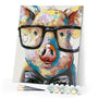 paint by numbers | Pig With Glasses | animals intermediate | FiguredArt
