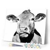paint by numbers | Cow Black and White | advanced animals cows | FiguredArt
