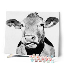 Load image into Gallery viewer, paint by numbers | Cow Black and White | advanced animals cows | FiguredArt