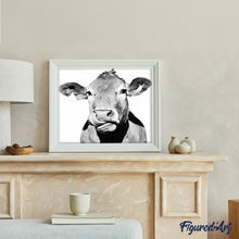 Load image into Gallery viewer, paint by numbers | Cow Black and White | advanced animals cows | FiguredArt