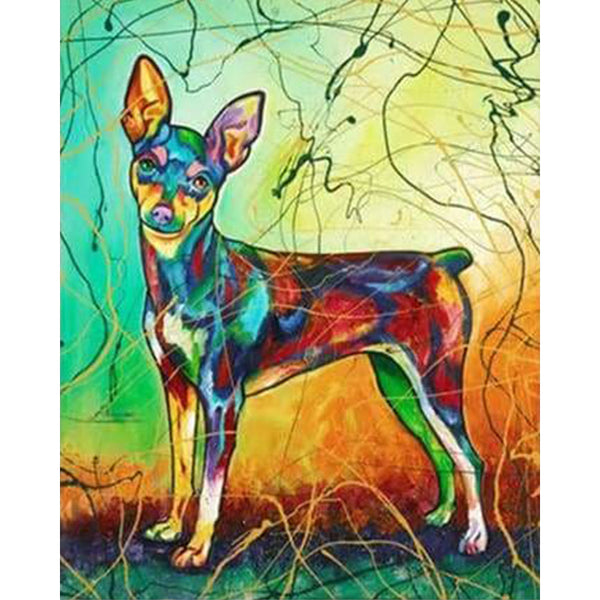 paint by numbers | Dog in Multicolors | advanced animals dogs Pop Art | FiguredArt