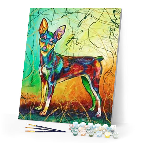 paint by numbers | Dog in Multicolors | advanced animals dogs Pop Art | FiguredArt