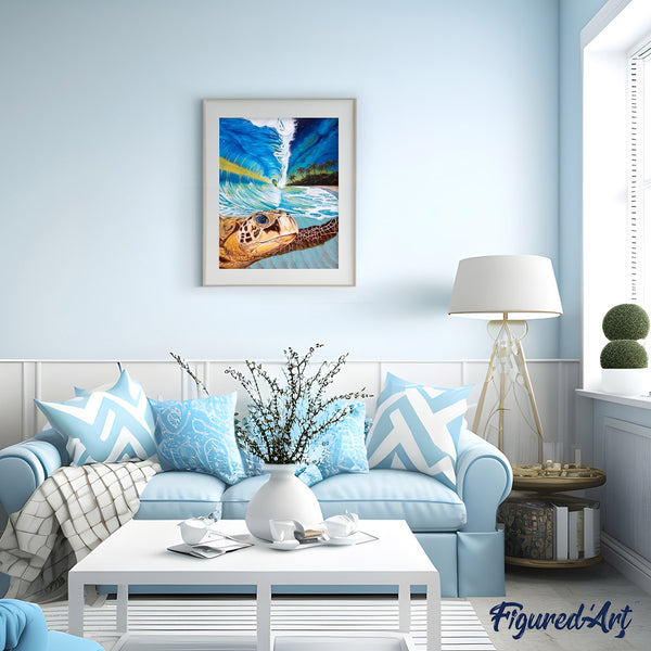 paint by numbers | Turtle in the Waves | advanced landscapes turtles | FiguredArt