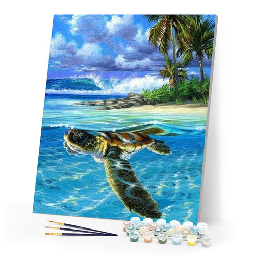 paint by numbers | Relaxing Turtle | advanced animals landscapes turtles | FiguredArt