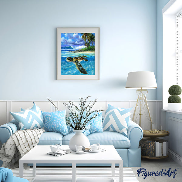 paint by numbers | Relaxing Turtle | advanced animals landscapes turtles | FiguredArt