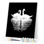 paint by numbers | White Swans in the Night | animals birds intermediate swans | FiguredArt