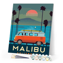Load image into Gallery viewer, Travel Poster Malibu California
