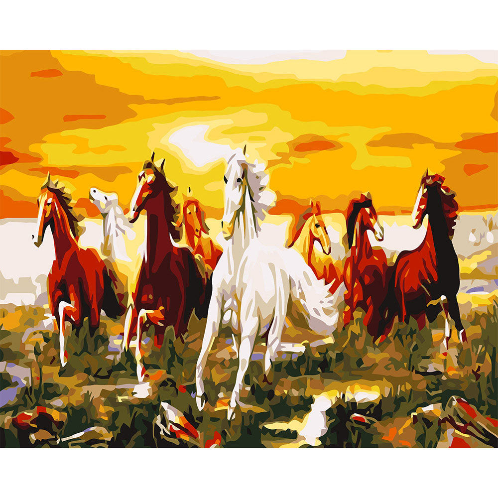 paint by numbers | Eight Horses | animals horses intermediate | FiguredArt