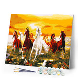 paint by numbers | Eight Horses | animals horses intermediate | FiguredArt